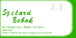 szilard bebok business card