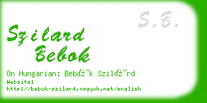 szilard bebok business card